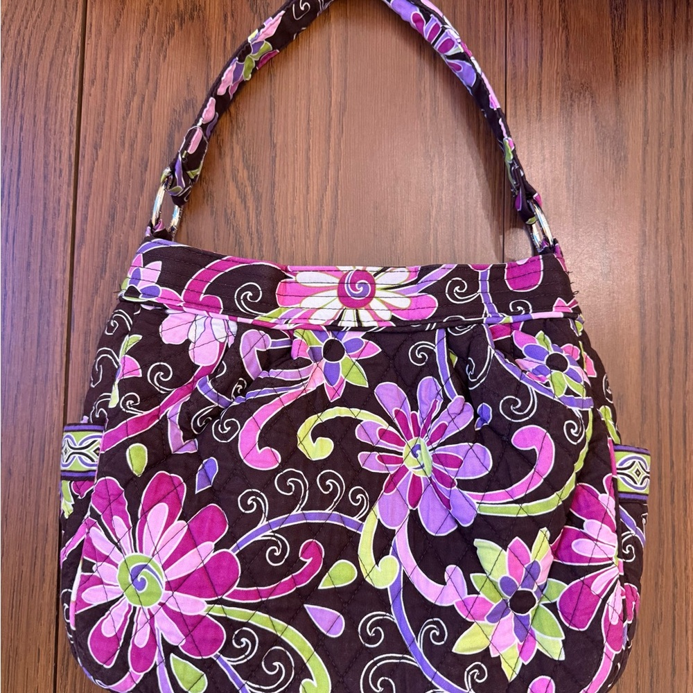 Vera Bradley Purple and Green Floral Shoulder Bag